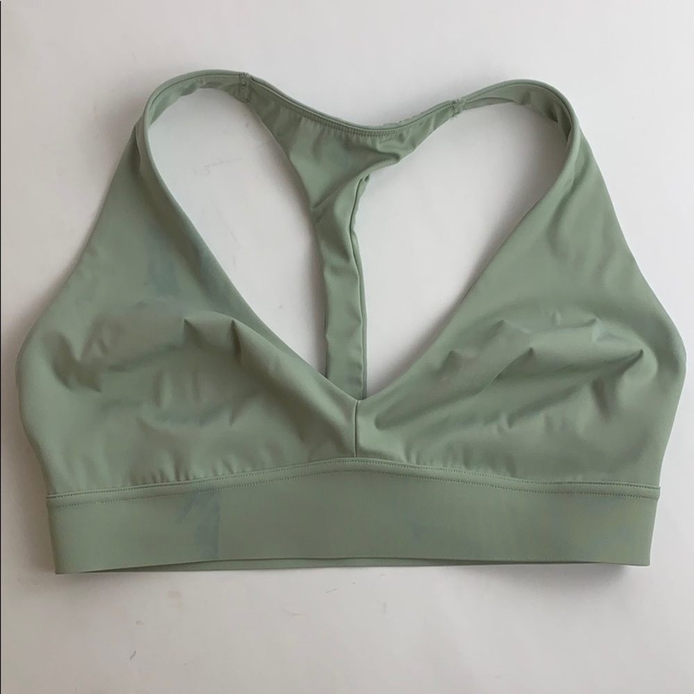Athleta Yin Bra 34B Green Sage Workout Athletic